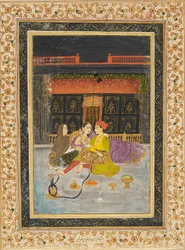 Prinz mit seinem Favoriten und einer älteren Frau