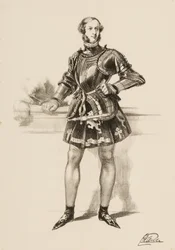 Druck von William 2. Earl of Craven im Kostüm des Eglinton-Turniers 1839