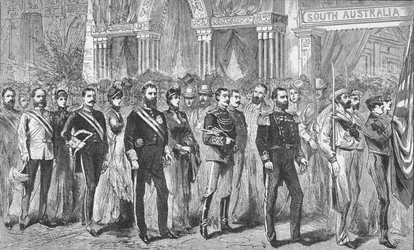 Prozession der Gouverneure von Australien auf der Melbourne Ausstellung von 1888