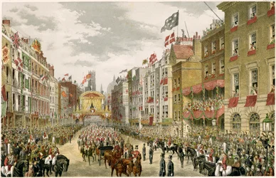 Prozession auf dem Strand, Westminster, London, 1863