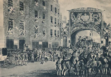 Königin Victorias Einzug in die Stadt auf ihrem Weg zur Guildhall, 9. November 1837, 1948