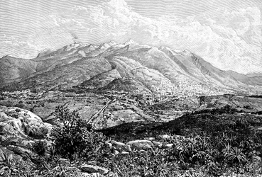Quito und der Vulkan Pichincha, Ecuador