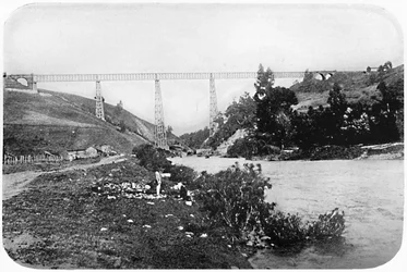 Eisenbahnbrücke über den Malleco-Fluss, Arucania, 1911