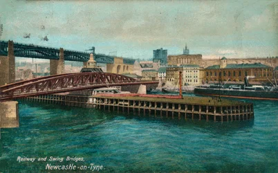 Eisenbahn- und Schwenkbrücken, Newcastle-upon-Tyne, ca. 1905
