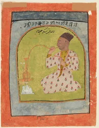Raja Chattar Singh raucht, ca. 1680