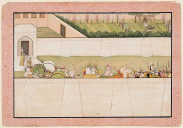 Ramas Brüder Bharata und Shatrughna machen sich von Ayodhya auf, um Rama und Lakshmana zu finden..., 1775-80
