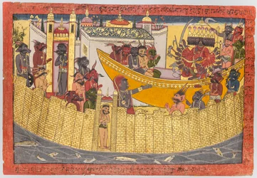 Ravanas Schwester beschwert sich, dass Lakshmana ihr die Nase abgeschnitten hat, 1690-1710