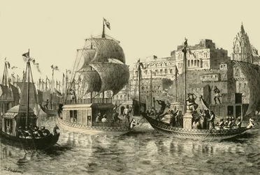 Religiöses Fest in Benares, 1890