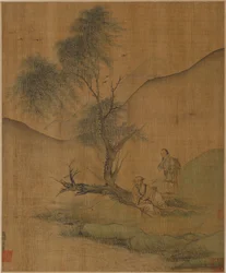Rast unter Weiden, möglicherweise Ming-Dynastie, 1368-1644