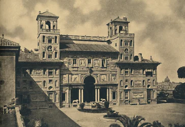 Rom - Innenfassade der Französischen Nationalakademie der Schönen Künste, ehemals Villa Medici, 1910