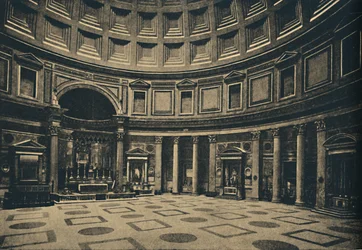 Rom - Innenansicht des Pantheon, jetzt Kirche S. Maria ad Martyres, 1910