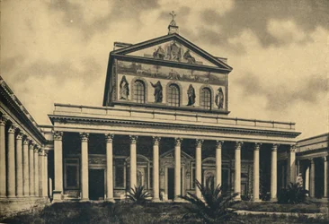 Rom - Hauptfassade der Basilika St. Paul vor den Mauern, 1910