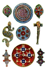 Römisch-britische emaillierte Ornamente, 1.-2. Jahrhundert n. Chr.