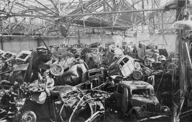 Ruinen der Renault-Fabrik, Boulogne-Billancourt, Paris, ca. 1942