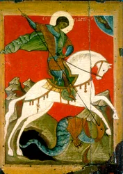 Der heilige Georg und der Drache, spätes 14. Jahrhundert