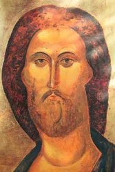 Kathedrale Saint-Lazare (Kathedrale von St. Lazarus) Porträt von Jesus, Autun, Frankreich