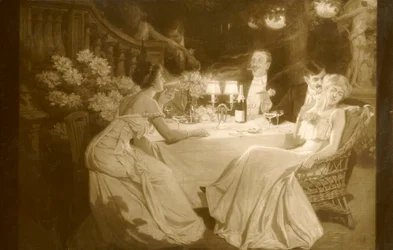Salon 1910. Ludovic Alleaume Nach dem Abendessen, 1910