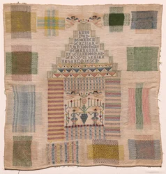 Stickmustertuch, 1743