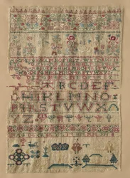 Stickmustertuch, 1743