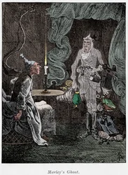 Szene aus Ein Weihnachtslied von Charles Dickens, 1843
