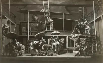 Szene aus Die Hexe von Abraham Goldfaden, Staatliches Jüdisches Kammertheater, Moskau, 1921