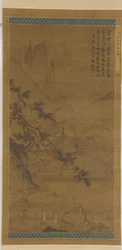 Gelehrter nähert sich einem abgelegenen Pavillon, Ming-Dynastie, 15.-16. Jahrhundert