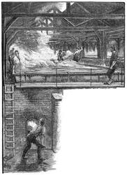 Salz schaufeln bei South Durham Salt Works, 1884