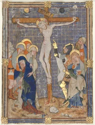 Einzelne Miniatur aus einem Messbuch: Die Kreuzigung, ca. 1385-1390