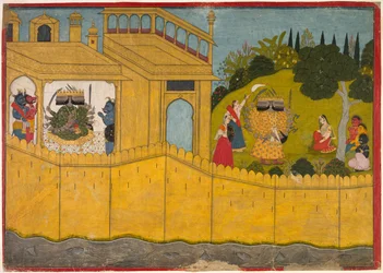 Sita im Garten von Lanka, aus dem Ramayana-Epos von Valmiki