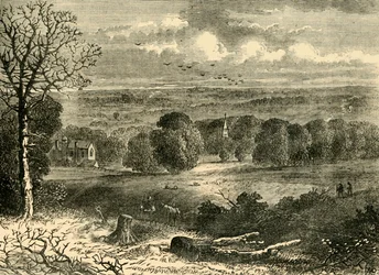 Ort des Kristallpalastes im Jahr 1852, ca. 1878