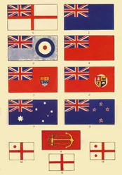 Einige Flaggen Großbritanniens und des Commonwealth, um 1948