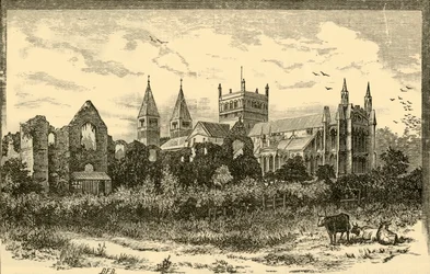 Southwell Minster und Ruinen des Palastes, 1898