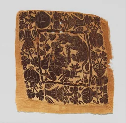 Quadrat mit einer Jagdszene, Byzantinisch, 4.-6. Jahrhundert