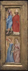 St. Christophorus und St. Erasmus, St. Barbara und eine andere Heilige, ca. 1424