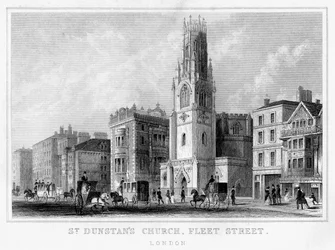 St. Dunstans Kirche, Fleet Street, City of London, 19. Jahrhundert