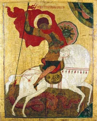 St. Georg tötet den Drachen, russische Ikone