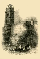 St. Giles, Cripplegate, zeigt die alte Mauer, um 1872