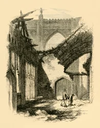 St. Stephens Kapelle - Innenansicht nach dem Brand, 1881