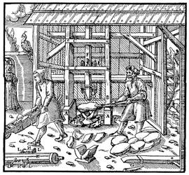 Stempel zum Brechen von Kupellationskuchen zur weiteren Raffination, 1556