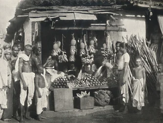 Stand eines Obstverkäufers in Colombo, 1926
