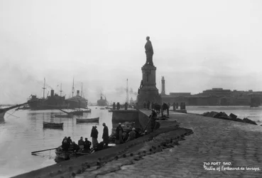 Statue von Ferdinand de Lesseps, Port Said, Ägypten, ca. 1920er-1930er