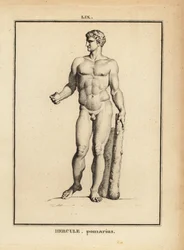 Statue des Hercules Pomarius, römischer Held und Gott, mit einem großen Keule