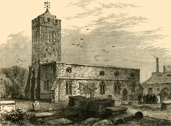 Stoke Newington Kirche, 1750, um 1876