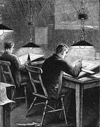 Schwan-Glühlampen, University College, Dundee, Schottland, 1884