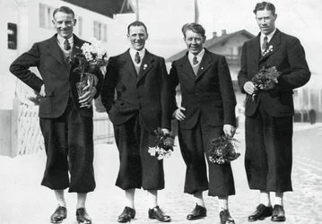 Schwedisches Langlaufteam, Olympische Winterspiele, Garmisch-Partenkirchen, Deutschland, 1936