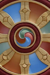 Tempel der Tausend Buddhas. Dashang Kagyu Ling Kongregation. Dharma-Rad, La Boulaye, Frankreich