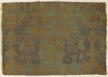 Textil mit Pflanzen und Tieren, Italien, 15. Jahrhundert