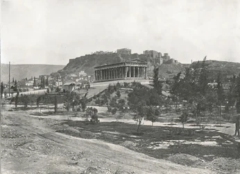 Die Agora und Akropolis, Athen, Griechenland, 1895
