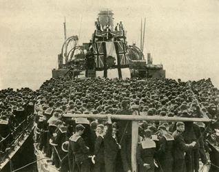 Der Erzbischof von York besucht britische Matrosen der Royal Navy, Erster Weltkrieg, 1914