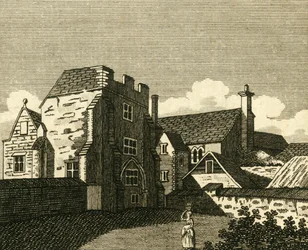 Der Große Saal des Erzbischöflichen Palastes in Canterbury, ca. 1786